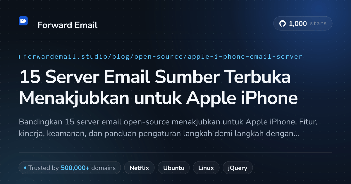 15 Server Email Sumber Terbuka Menakjubkan untuk Apple iPhone 2026