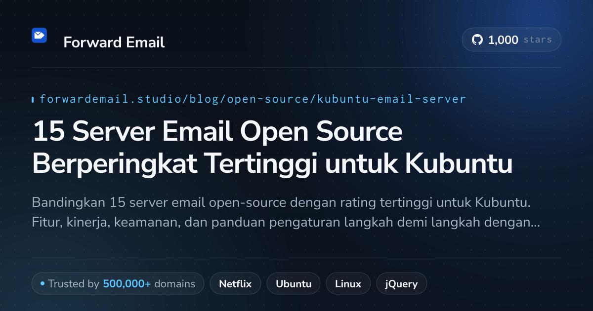 15 Server Email Open Source Berperingkat Tertinggi untuk Kubuntu 2026