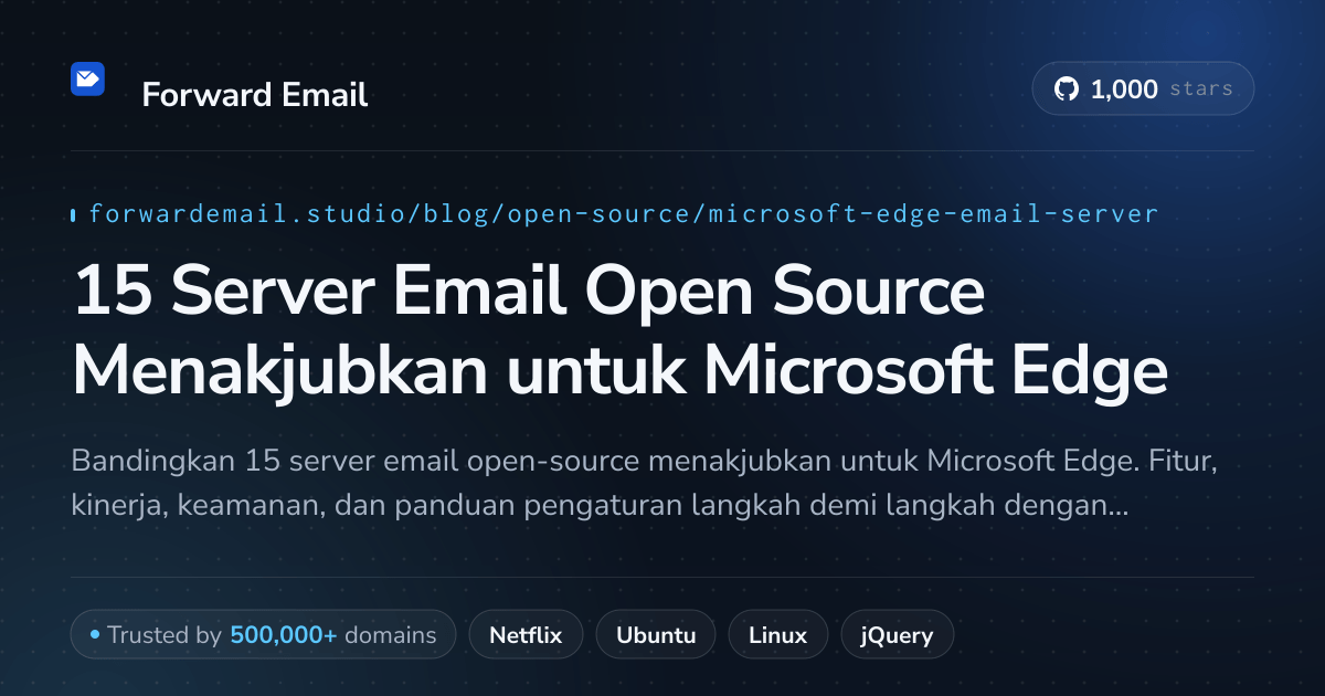 15 Server Email Open Source Menakjubkan untuk Microsoft Edge 2026