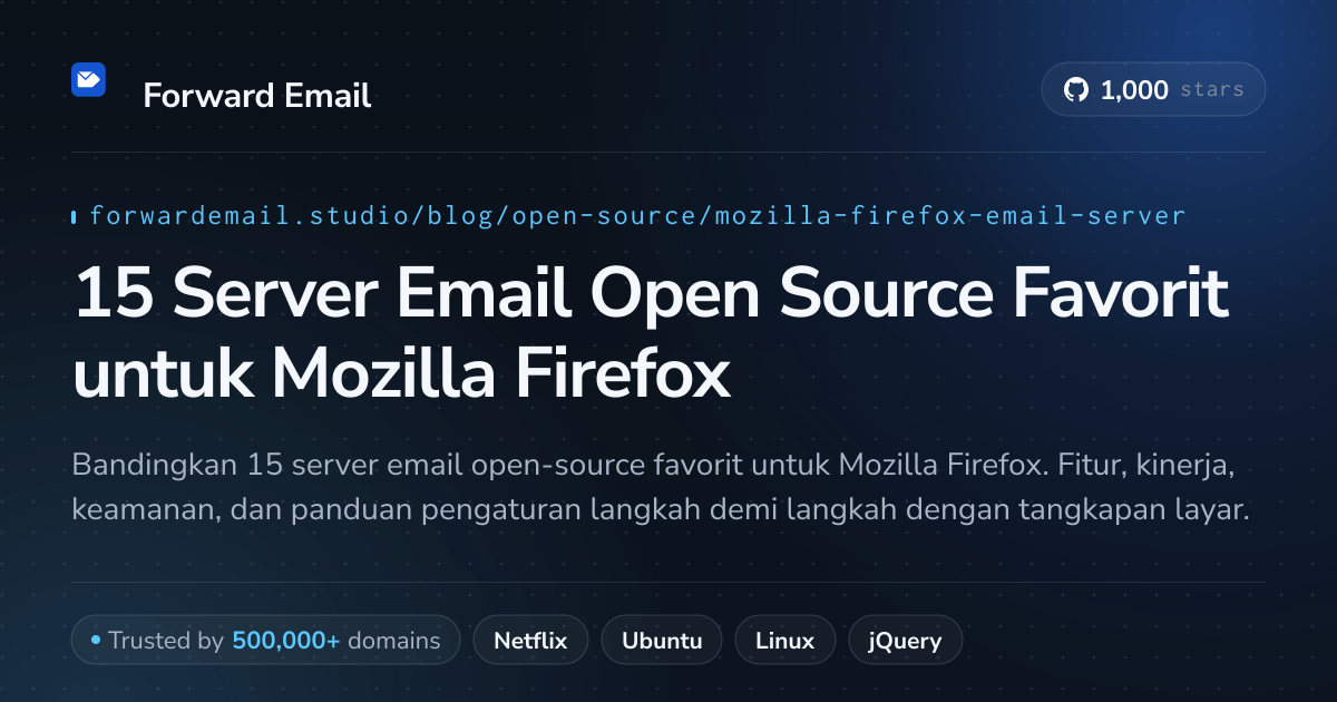 15 Server Email Open Source Favorit untuk Mozilla Firefox 2026