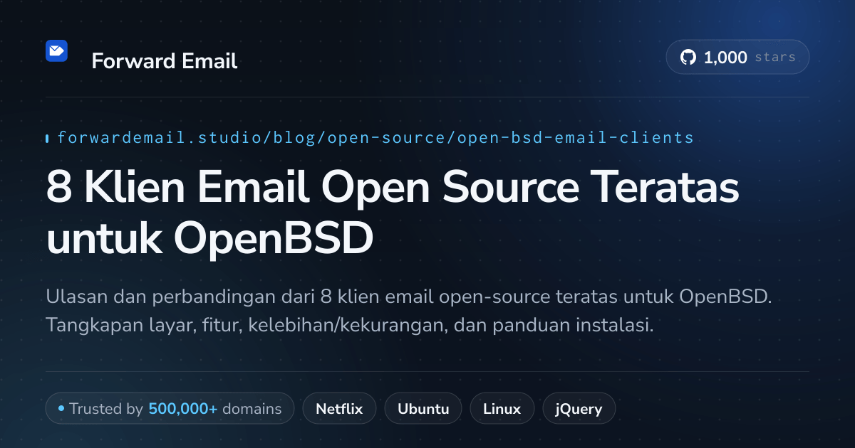 8 Klien Email Open Source Teratas untuk OpenBSD 2026