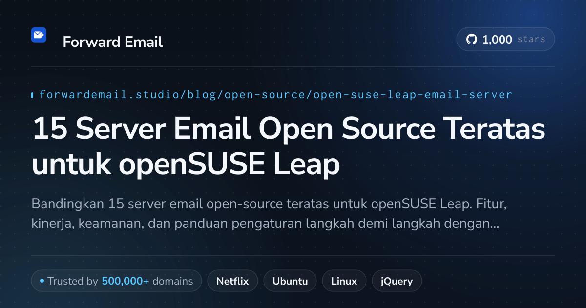 15 Server Email Open Source Teratas untuk openSUSE Leap 2026