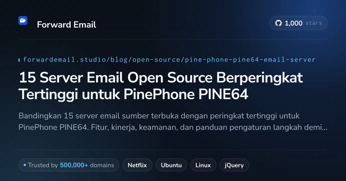 15 Server Email Open Source Berperingkat Tertinggi untuk PinePhone PINE64 2026