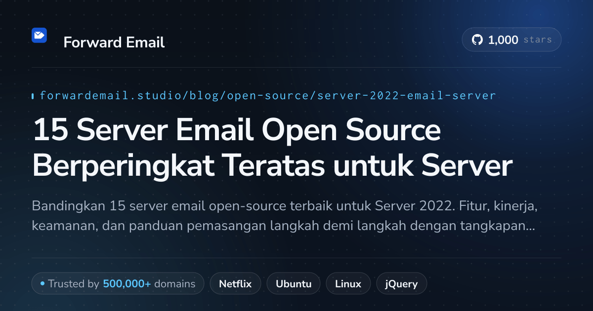 15 Server Email Open Source Berperingkat Teratas untuk Server 2022 2026