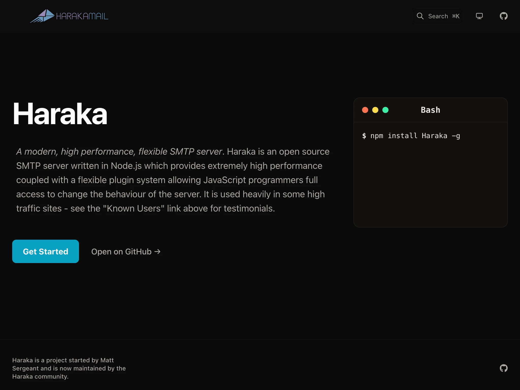Haraka is an open-source email server for Alpine Linux.
