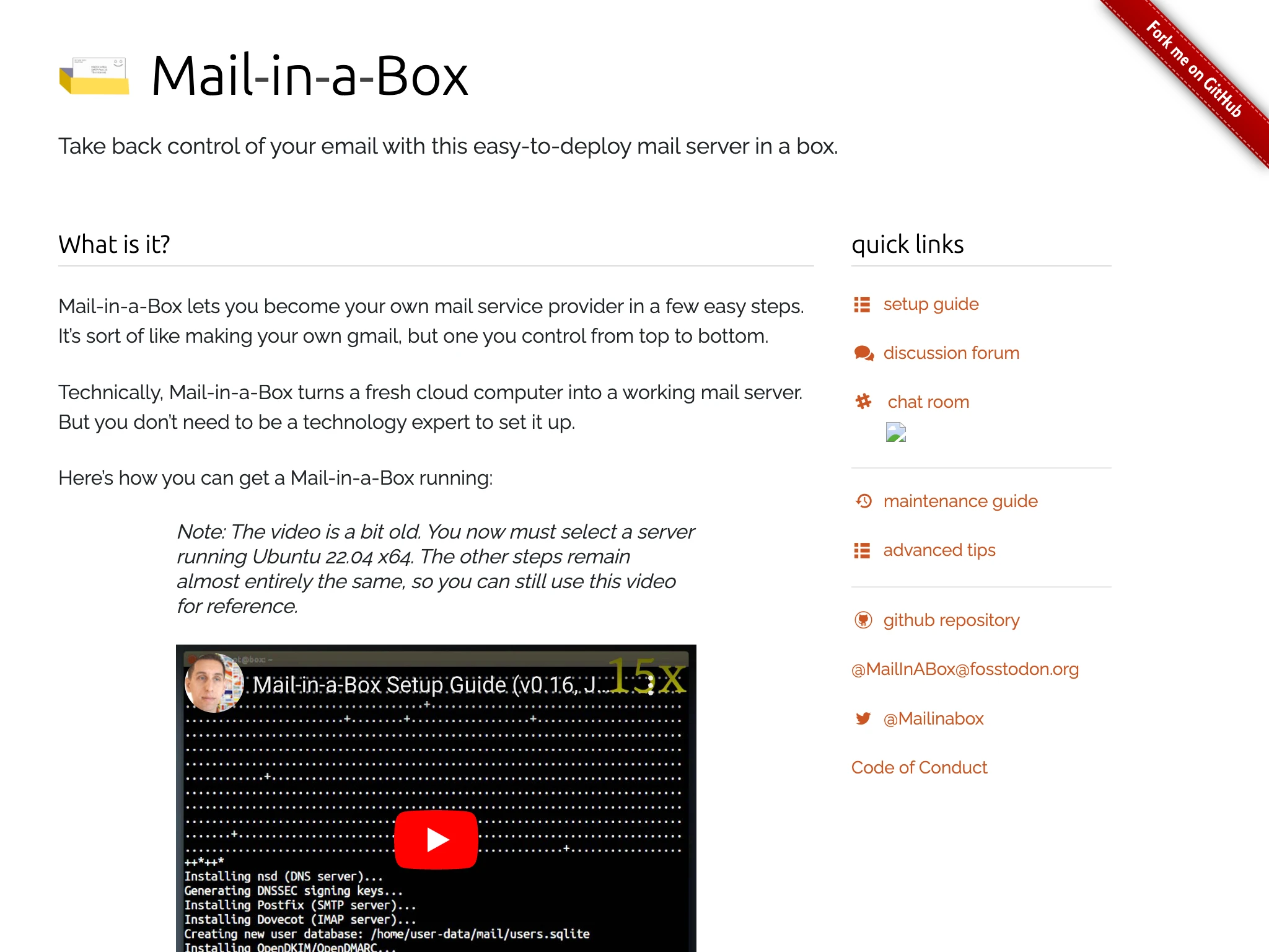 Mail-in-a-Box is an open-source email server for Alpine Linux.