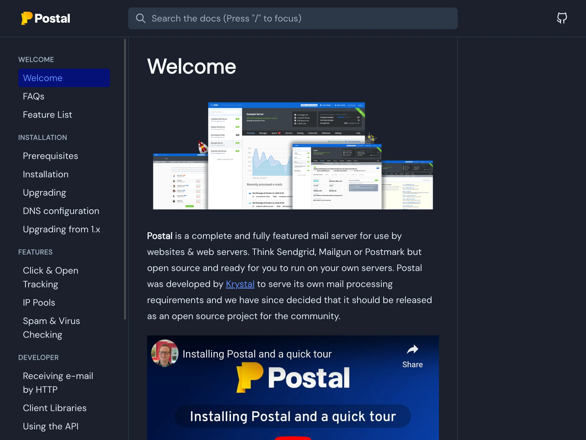 Postal is an open-source email server for Alpine Linux.