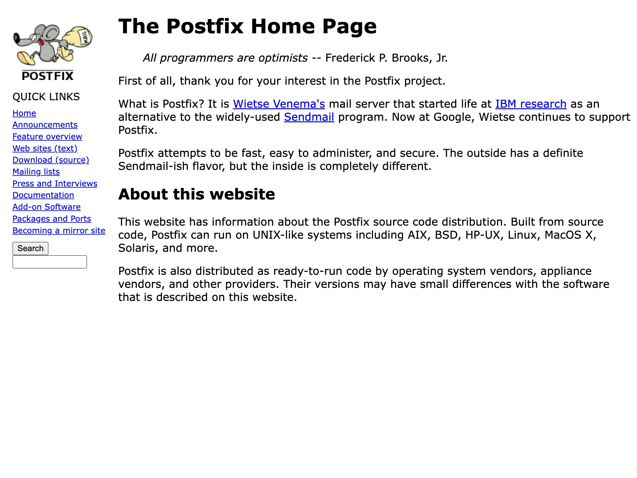 Postfix is an open-source email server for Alpine Linux.