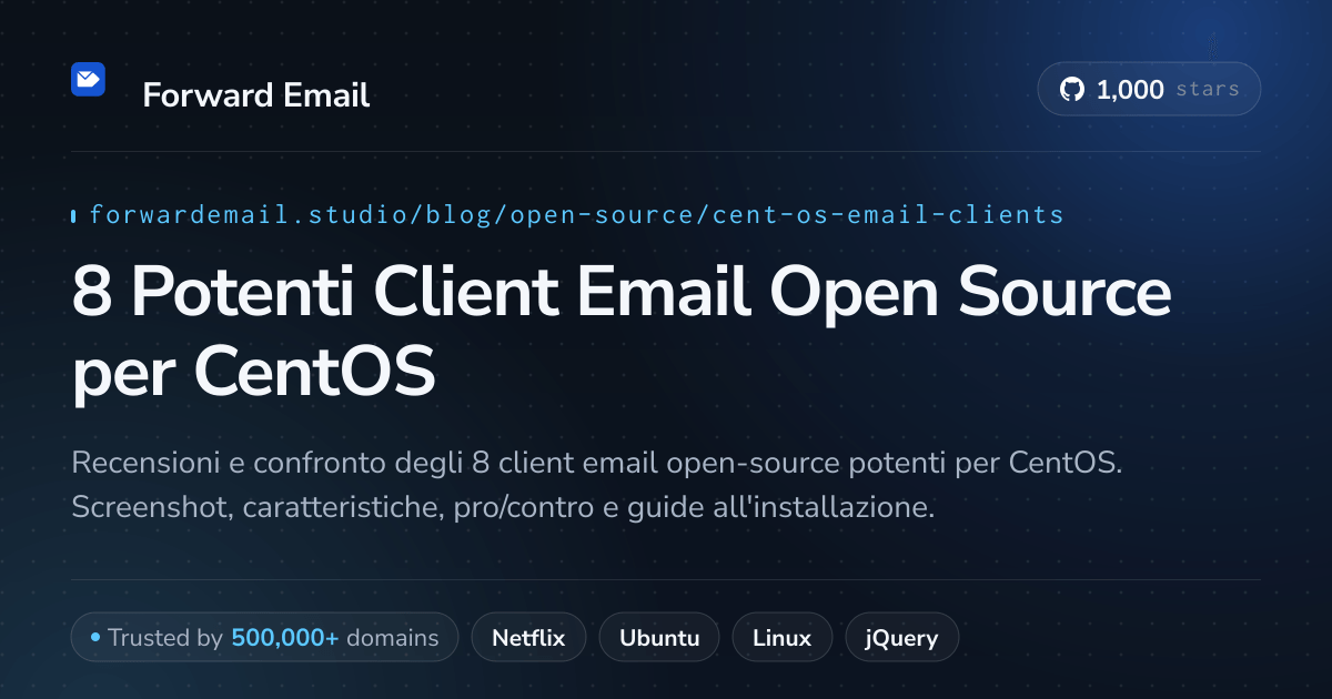 8 Potenti Client Email Open Source per CentOS 2026