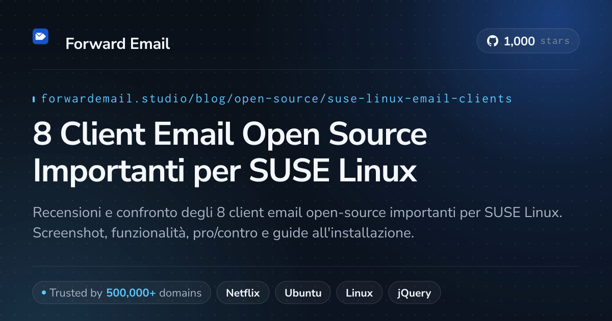 8 Client Email Open Source Importanti per SUSE Linux 2026