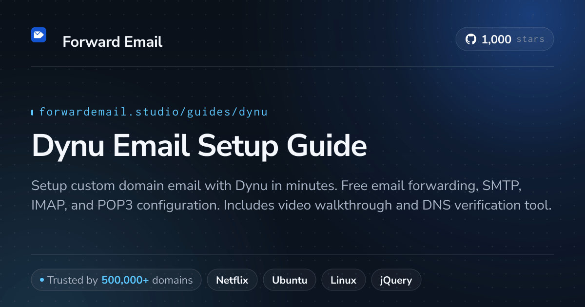Come configurare l'email con Dynu