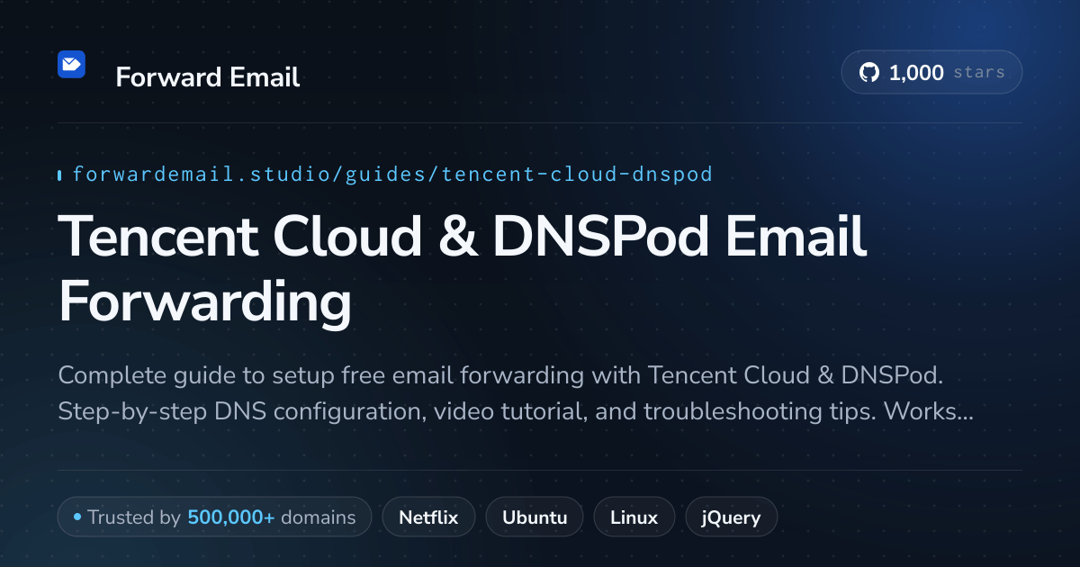 Come configurare l'email con Tencent Cloud & DNSPod