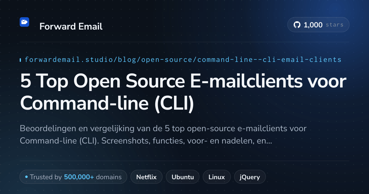 5 Top Open Source E-mailclients voor Command-line (CLI) 2026