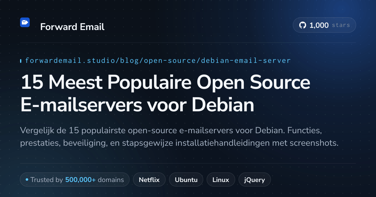 15 Meest Populaire Open Source E-mailservers voor Debian 2026