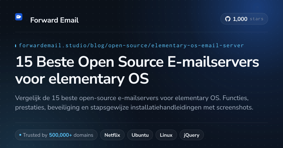 15 Beste Open Source E-mailservers voor elementary OS 2026