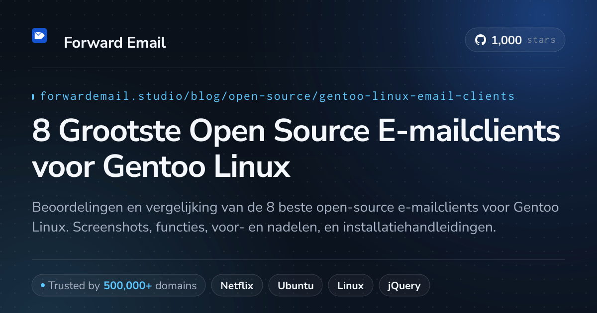8 Grootste Open Source E-mailclients voor Gentoo Linux 2026