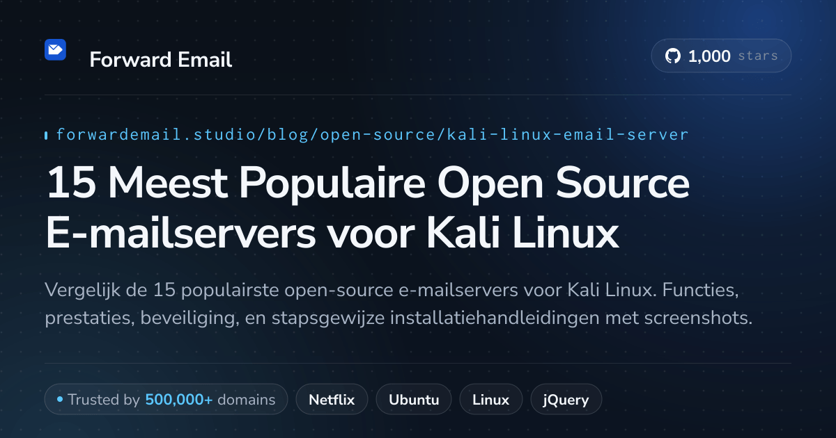 15 Meest Populaire Open Source E-mailservers voor Kali Linux 2026
