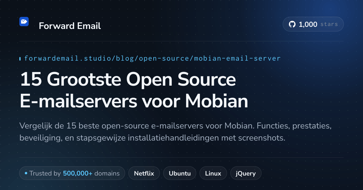 15 Grootste Open Source E-mailservers voor Mobian 2026