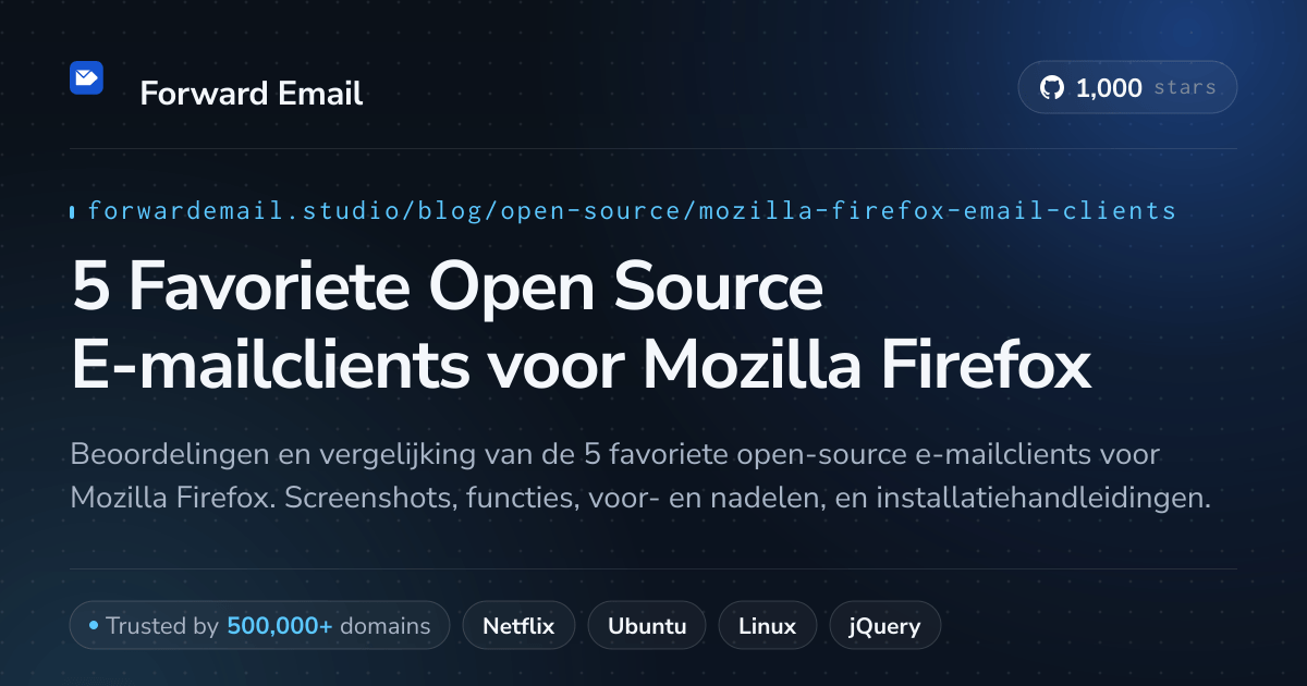 5 Favoriete Open Source E-mailclients voor Mozilla Firefox 2026