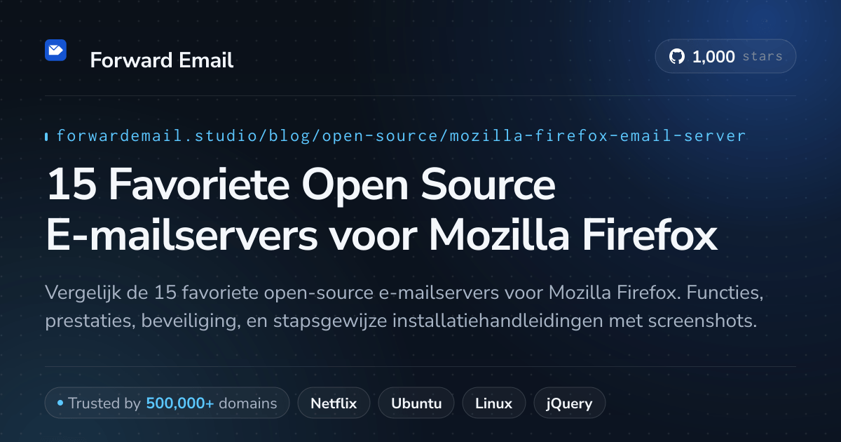 15 Favoriete Open Source E-mailservers voor Mozilla Firefox 2026