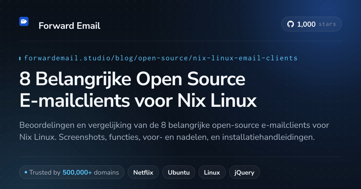 8 Belangrijke Open Source E-mailclients voor Nix Linux 2026