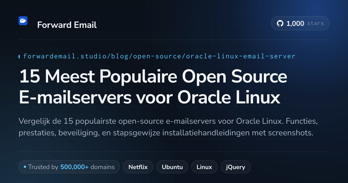 15 Meest Populaire Open Source E-mailservers voor Oracle Linux 2026