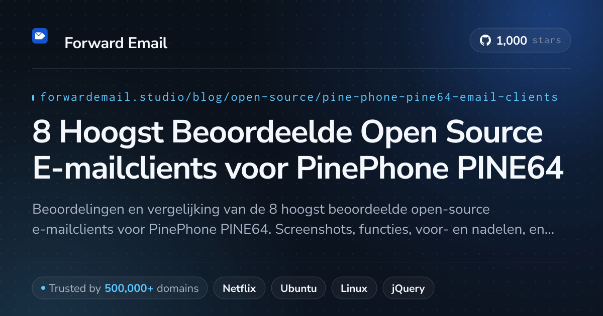 8 Hoogst Beoordeelde Open Source E-mailclients voor PinePhone PINE64 2026