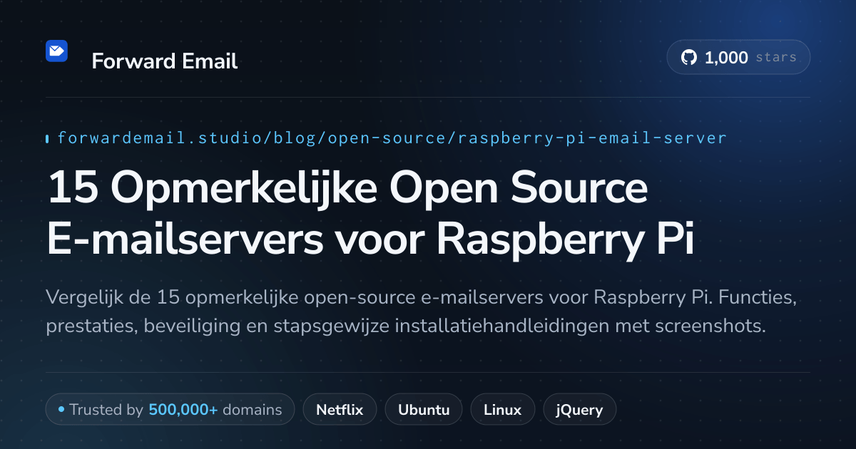 15 Opmerkelijke Open Source E-mailservers voor Raspberry Pi 2026