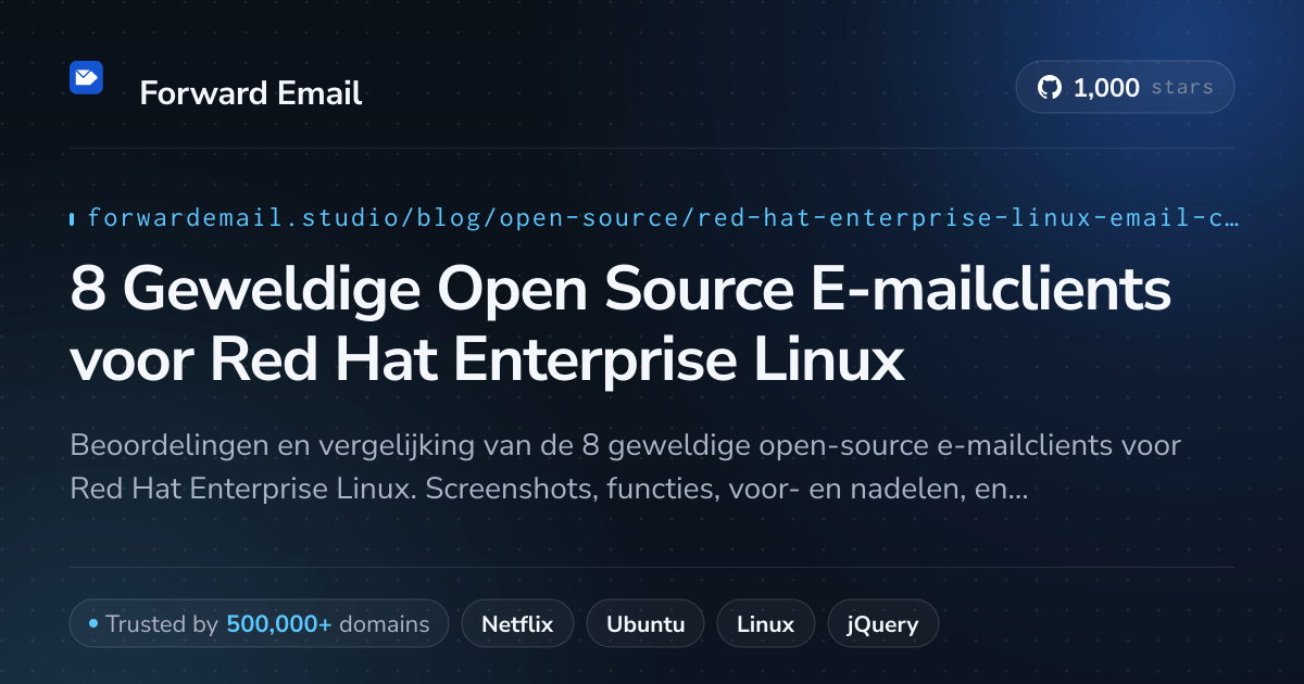 8 Geweldige Open Source E-mailclients voor Red Hat Enterprise Linux 2026