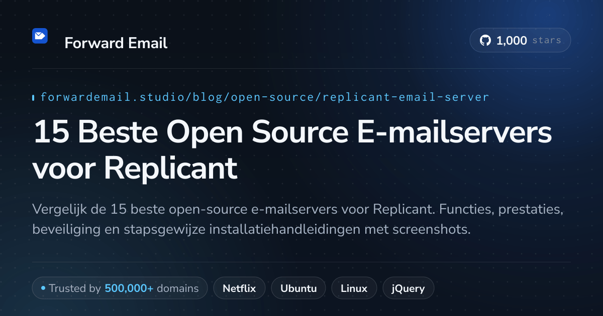 15 Beste Open Source E-mailservers voor Replicant 2026