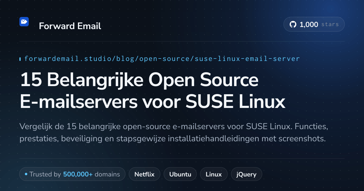 15 Belangrijke Open Source E-mailservers voor SUSE Linux 2026