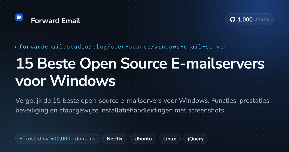 15 Beste Open Source E-mailservers voor Windows 2026