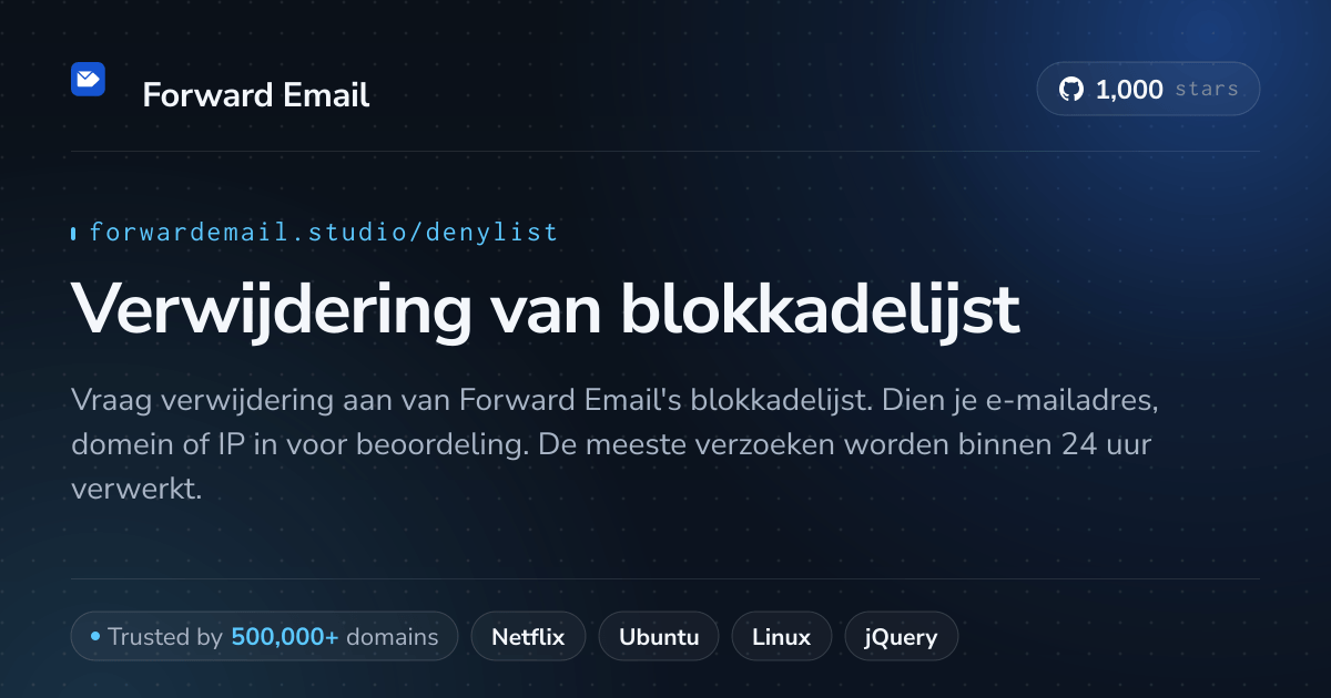 Verwijdering van blokkadelijst - Ontblokkeer je e-mail, domein of IP-adres