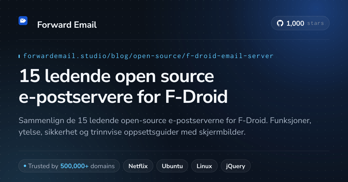 15 ledende open source e-postservere for F-Droid 2026