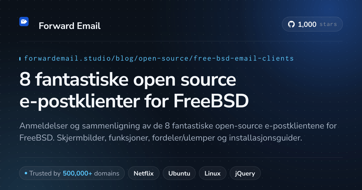 8 fantastiske open source e-postklienter for FreeBSD 2026