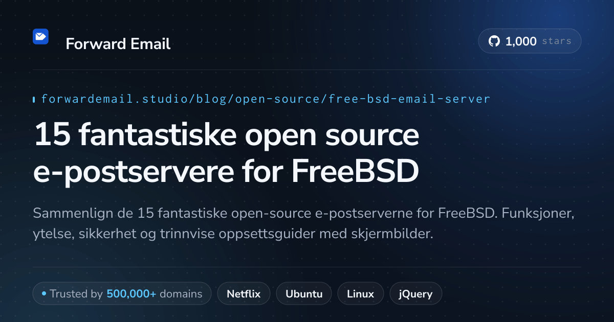 15 fantastiske open source e-postservere for FreeBSD 2026