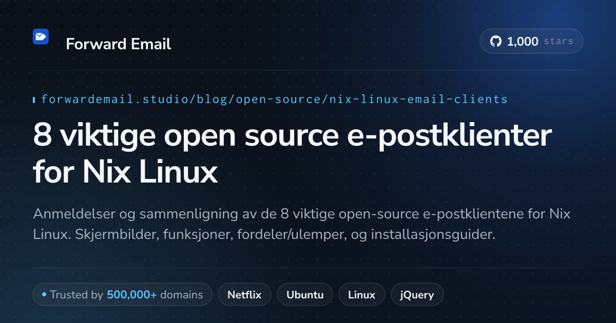 8 viktige open source e-postklienter for Nix Linux 2026
