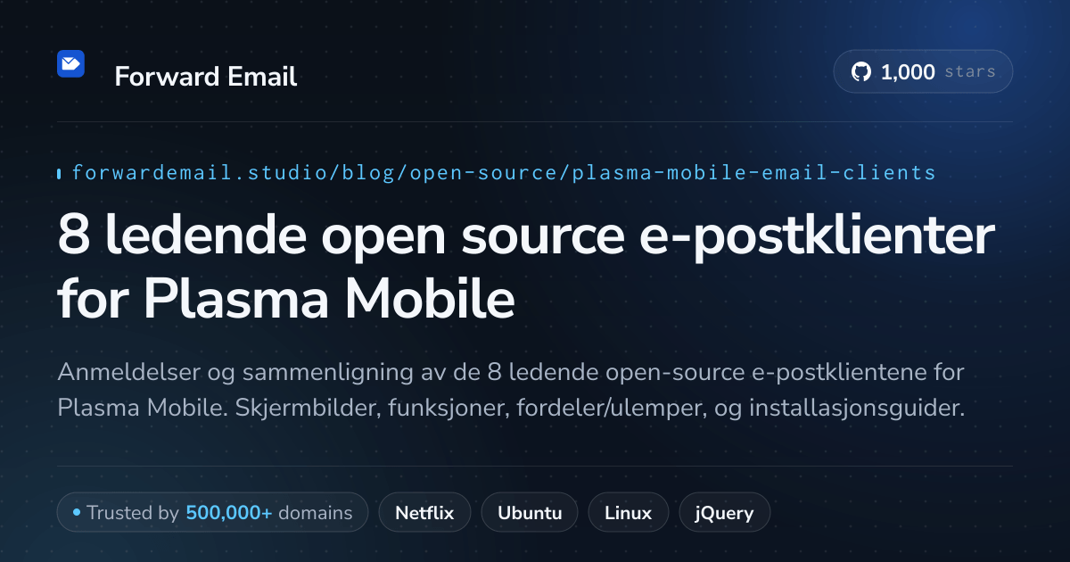 8 ledende open source e-postklienter for Plasma Mobile 2026