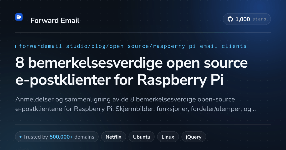 8 bemerkelsesverdige open source e-postklienter for Raspberry Pi 2026