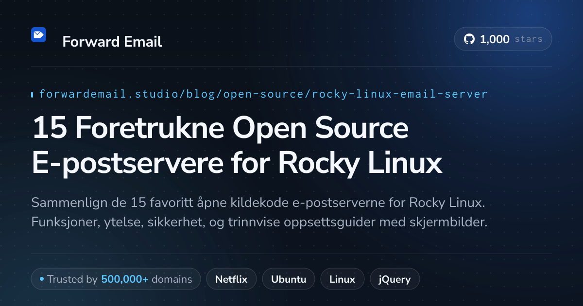 15 Foretrukne Open Source E-postservere for Rocky Linux 2026