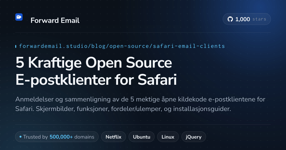 5 Kraftige Open Source E-postklienter for Safari 2026