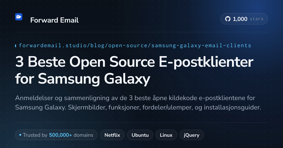 3 Beste Open Source E-postklienter for Samsung Galaxy 2026
