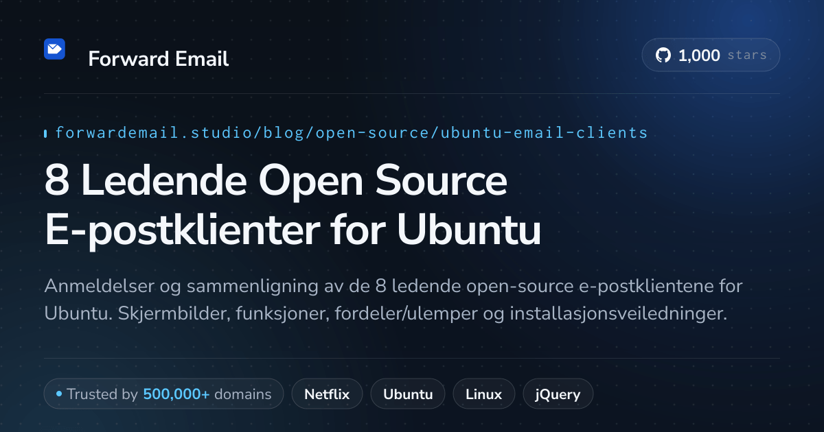 8 Ledende Open Source E-postklienter for Ubuntu 2026
