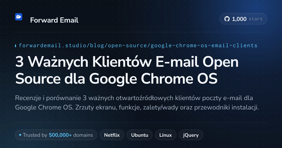 3 Ważnych Klientów E-mail Open Source dla Google Chrome OS 2026