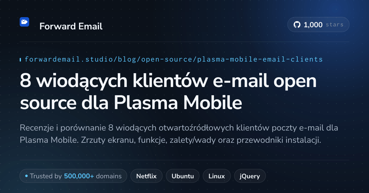 8 wiodących klientów e-mail open source dla Plasma Mobile 2026