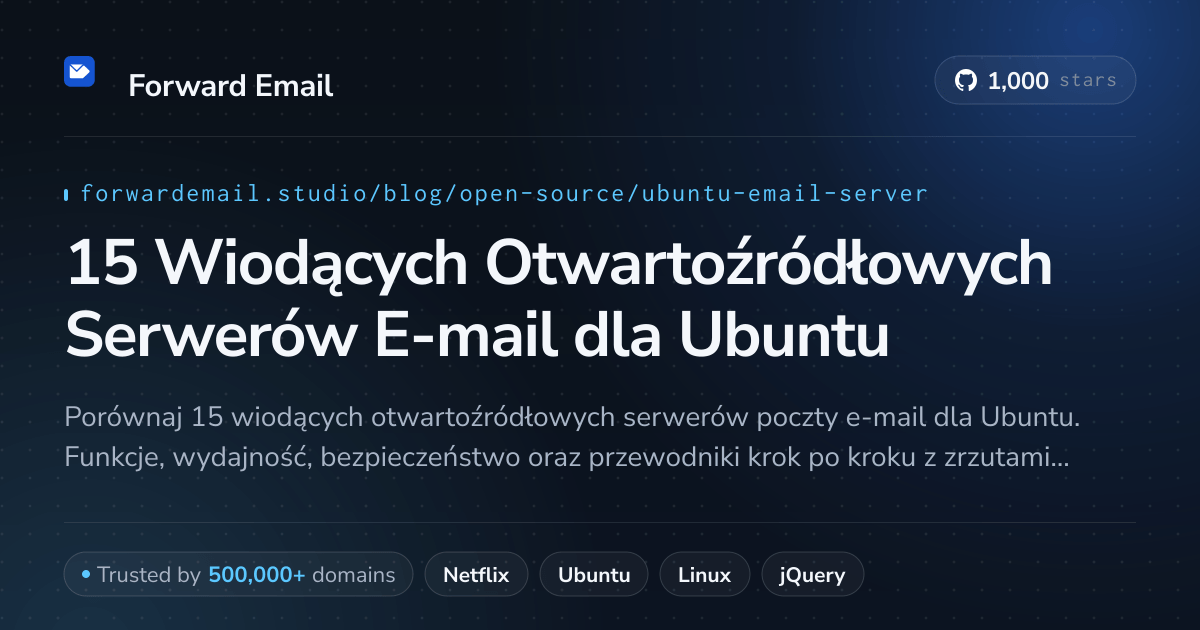 15 Wiodących Otwartoźródłowych Serwerów E-mail dla Ubuntu 2026