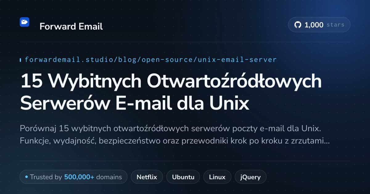 15 Wybitnych Otwartoźródłowych Serwerów E-mail dla Unix 2026