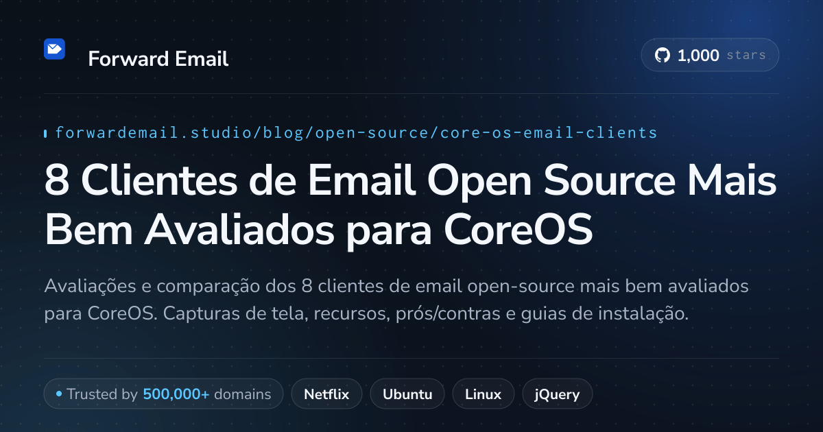8 Clientes de Email Open Source Mais Bem Avaliados para CoreOS 2026