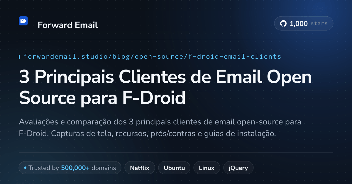 3 Principais Clientes de Email Open Source para F-Droid 2026