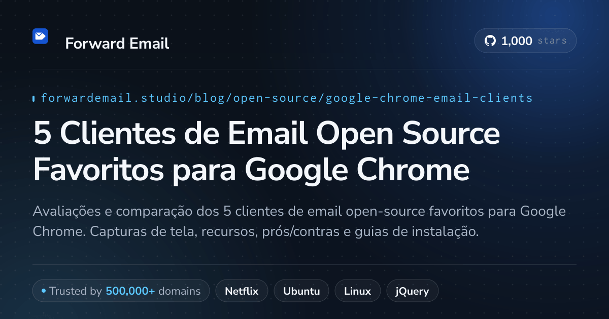 5 Clientes de Email Open Source Favoritos para Google Chrome 2026